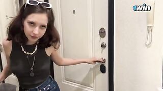 A beautiful Ukrainian girl met a guy on the street and got fucked that day