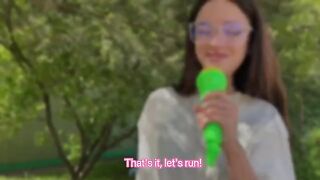 A hot Russian girl was apologizing to me in the forest, so I fucked her