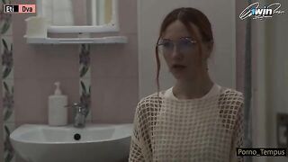 Russian schoolgirl gets her pussy smashed by two cocks in an orgy