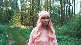 A young girl got lost in the forest and met a forester with an impressive size