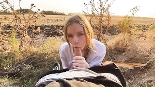 Beautiful Russian babe gets fucked and receives a cum walk