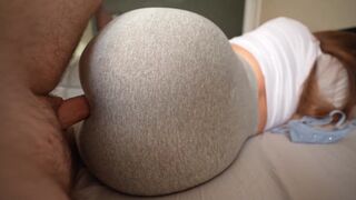I jerked off as step sis did her yoga, ending with a creampie