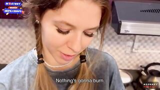 Flatmate girl doesn't mind occasional sex in the kitchen