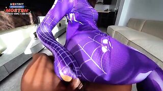 Mary J steals Miles Morales' powers and gets multiple creampies in this hot scene