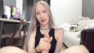 A cute silver-haired girl got a lot of sperm in her pussy