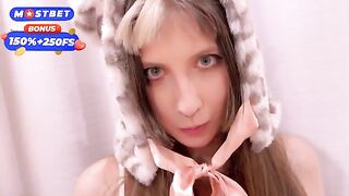 A girl with a big dick in her pussy, experiencing intense and deep pleasure