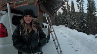 A girl seduces a stranger in her tent while her girlfriend is asleep outside