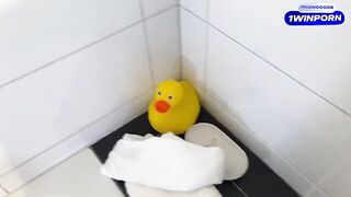 My stepmom caught me jerking off in the bathtub and she jerked back