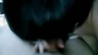 A drunk brunette woke her husband with a blowjob scene