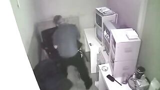 The man was photographed having sex at work without knowing a camera was there