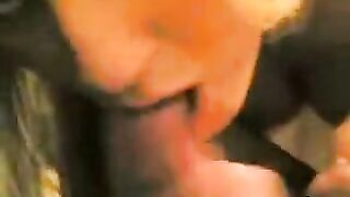 A man received a blowjob from his girlfriend at home