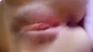 She lies, and the man swallows his sperm in her mouth