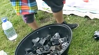 A group of young Russian students are fucking on nature