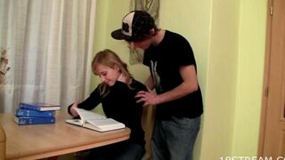 A girl was having fun with her brother, exploring their bodies together