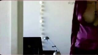 Peeping through big tits with a hidden camera