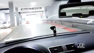 A blowjob from a cute girl while driving in a car