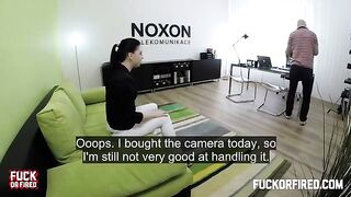 Casting agent fucked brunette on the table with intensity