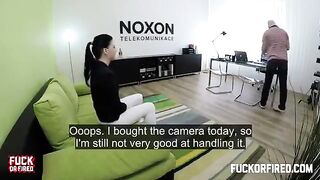Casting agent fucked brunette on the table with intensity