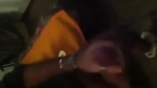 The guy caressed himself in front of the mirror with passion