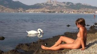 Nudist on the riverbank, that's a new one