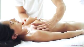 Relaxing massage turned into a gentle sex, because the girl was too horny
