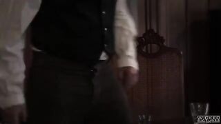 Pick-up guy bangs sexy MILF in the bar, cum on tits