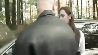A pick-up guy is having his way with a girl on the car’s bonnet