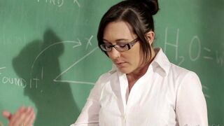 The girl student is being seduced by her teacher in a steamy encounter