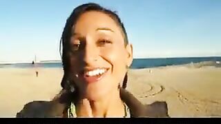 A cheeky chick played with a guy’s penis and received a discharge
