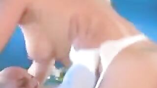 Hard sex in white stockings with a beautiful and nice butt