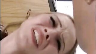 A hand with a member at the same time as fucking a girl