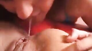 Two charming girls are working on their skills in anal rimming