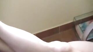 A naked sister got burned after a cigarette, her huge natural tits are amazing