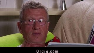 A young girl is having fun with older guys, showcasing intense passion