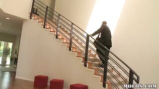 A hot brunette woman fucked by a black man with big dick
