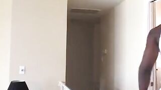 A sexy blonde woman has anal sex with a black man on the couch