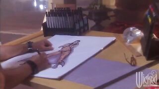 A stunning woman shows off her huge and gorgeous tits