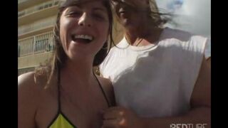Fella fucked girl after a bicycle walk in the park