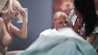A man fucked two pretty nurses in one steamy encounter