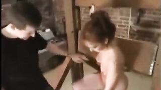 Redhead sex slave gets tied up and fucked hard in BDSM