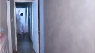 A sexy brunette got fucked by a monster in the mouth
