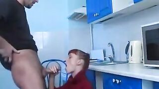 A drunk neighbor was thrown out of the party and spit on the kitchen
