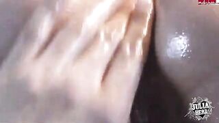 Girl fingered herself and then the guy joined in to fuck her