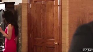 Two sisters fuck with a friend in the bathroom, blowing him
