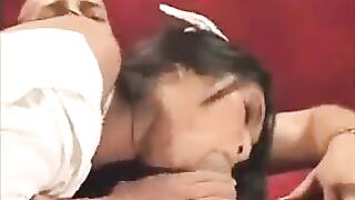 A hot nurse is taking care of her Asian patient with passion