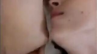 A friend tastes the sperm from the vagina and anus