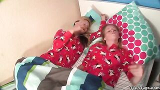 Two girls learned to jerk off a member from a friend