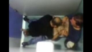 A camera left in the toilet captured some unexpected gay action