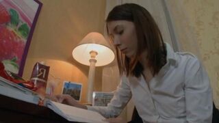 Russian Alena teaches English with her ass
