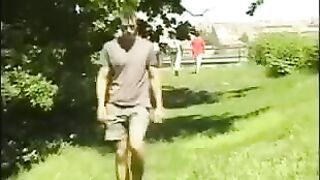 Fingered his big dick in the hayloft